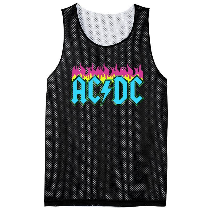 Rock Music Band Neon Flames Mesh Reversible Basketball Jersey Tank