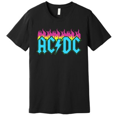 Rock Music Band Neon Flames Premium T-Shirt