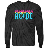 Rock Music Band Neon Flames Tie-Dye Long Sleeve Shirt