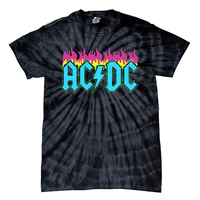 Rock Music Band Neon Flames Tie-Dye T-Shirt