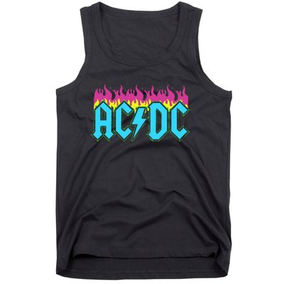 Rock Music Band Neon Flames Tank Top