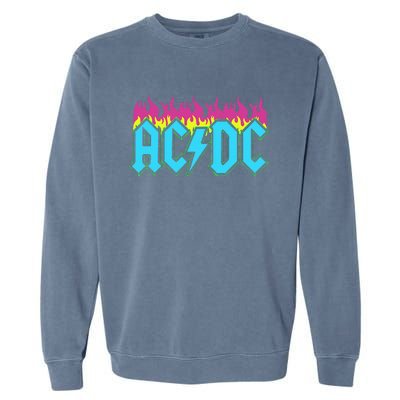 Rock Music Band Neon Flames Garment-Dyed Sweatshirt