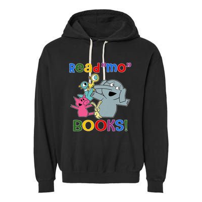 Read Mo Book Cute School Teacher Librarian Elephant Pigeon Garment-Dyed Fleece Hoodie