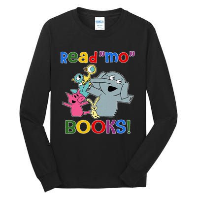 Read Mo Book Cute School Teacher Librarian Elephant Pigeon Tall Long Sleeve T-Shirt