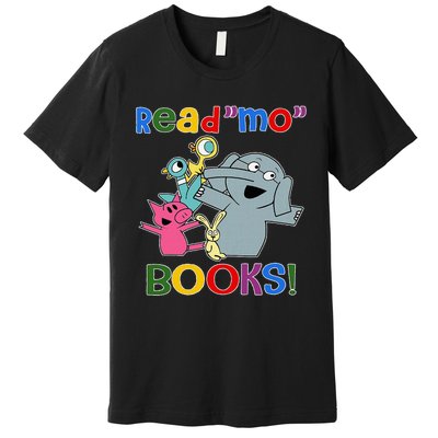 Read Mo Book Cute School Teacher Librarian Elephant Pigeon Premium T-Shirt