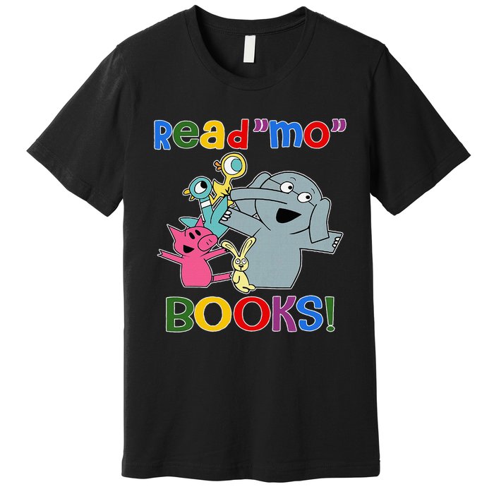 Read Mo Book Cute School Teacher Librarian Elephant Pigeon Premium T-Shirt