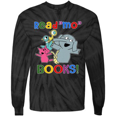 Read Mo Book Cute School Teacher Librarian Elephant Pigeon Tie-Dye Long Sleeve Shirt