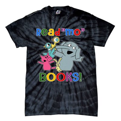 Read Mo Book Cute School Teacher Librarian Elephant Pigeon Tie-Dye T-Shirt