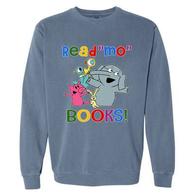 Read Mo Book Cute School Teacher Librarian Elephant Pigeon Garment-Dyed Sweatshirt