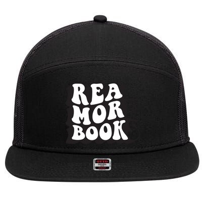 Read More Books Retro Funny Librarian Book Lovers 7 Panel Mesh Trucker Snapback Hat