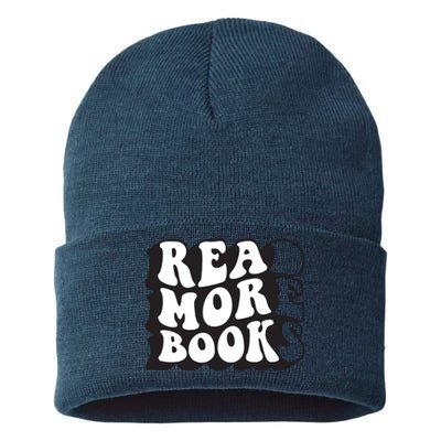 Read More Books Retro Funny Librarian Book Lovers Sustainable Knit Beanie