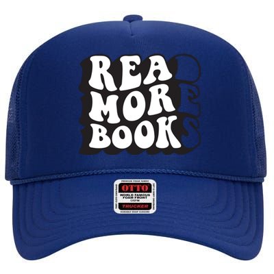 Read More Books Retro Funny Librarian Book Lovers High Crown Mesh Back Trucker Hat