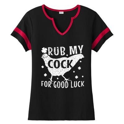 rub my cock for good luck Ladies Halftime Notch Neck Tee