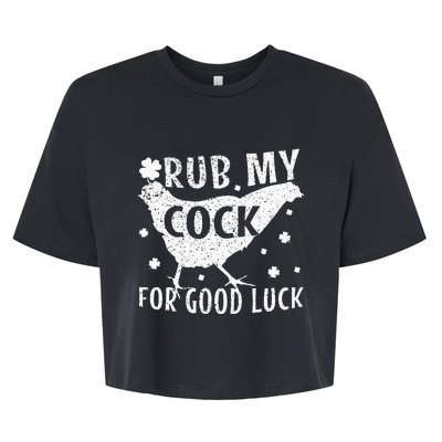 rub my cock for good luck Bella+Canvas Jersey Crop Tee