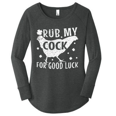 rub my cock for good luck Women's Perfect Tri Tunic Long Sleeve Shirt