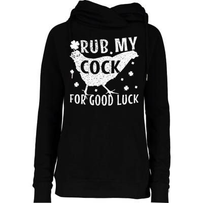 rub my cock for good luck Womens Funnel Neck Pullover Hood