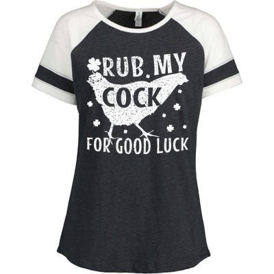 rub my cock for good luck Enza Ladies Jersey Colorblock Tee