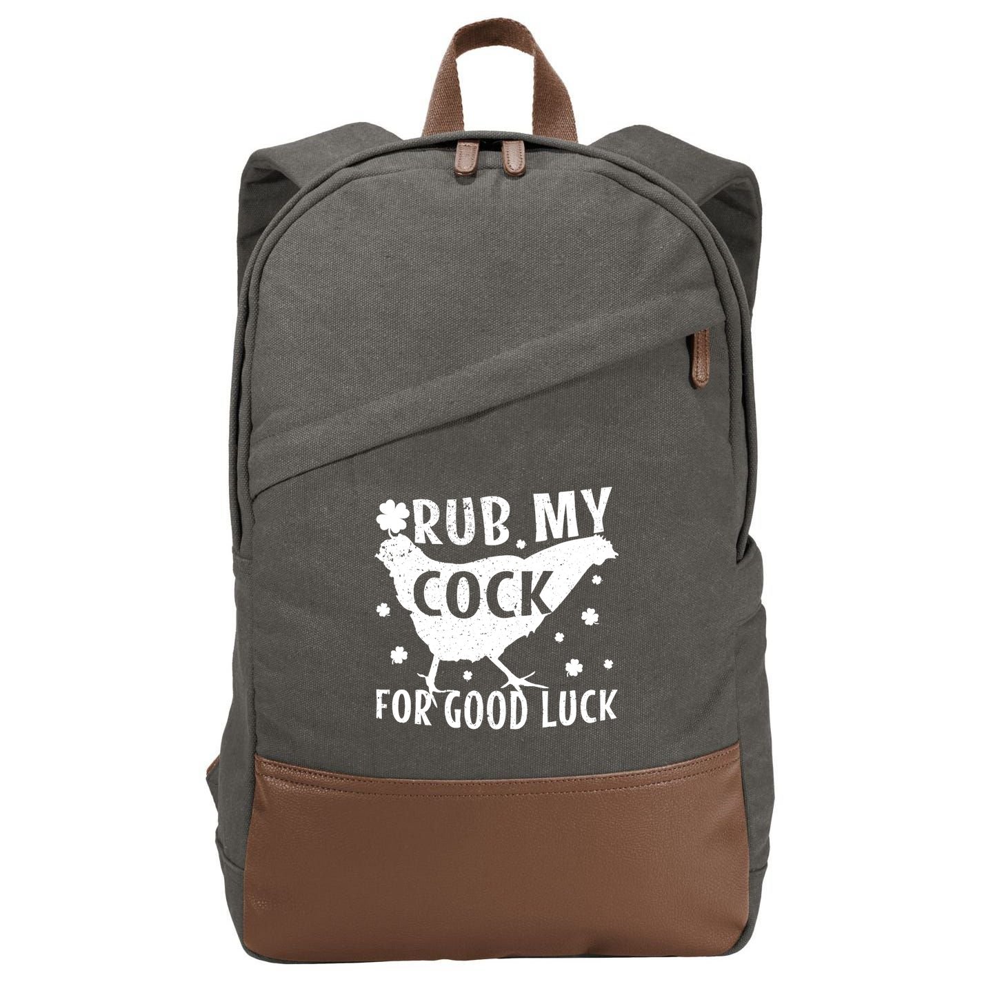 Rub My Cock For Good Luck Cotton Canvas Backpack