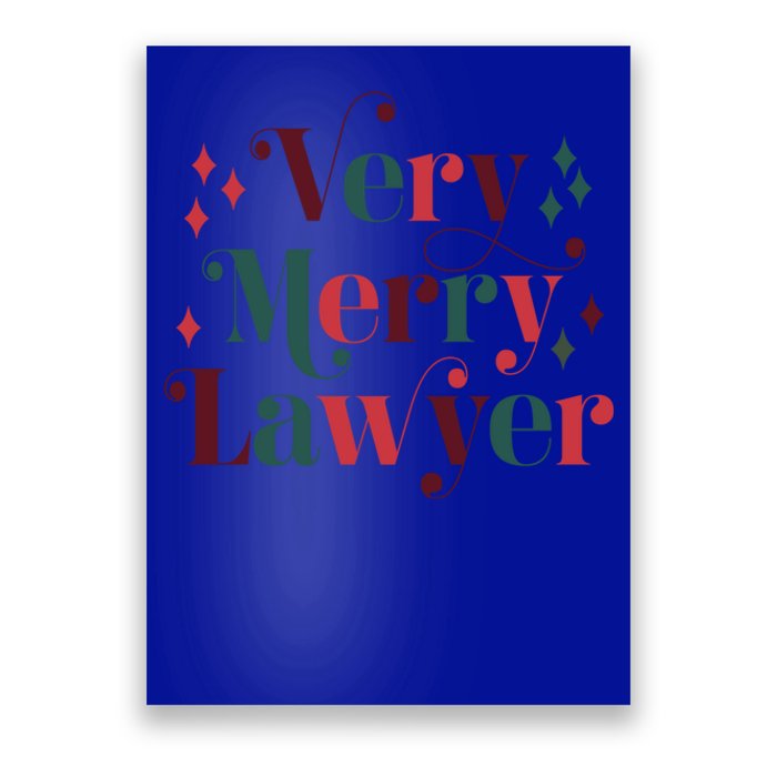 Retro Mid Century Modern Christmas Very Merry Lawyer Cute Gift Poster