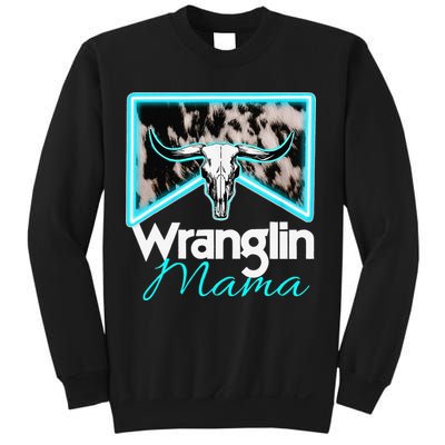 Rodeo Mama Cow Rodeo Mom Western Cowhide Wranglin Mama Sweatshirt