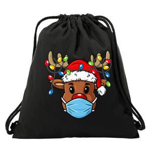 Reindeer Merry Christmas Funny Xmas Drawstring Bag