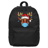 Reindeer Merry Christmas Funny Xmas 16 in Basic Backpack