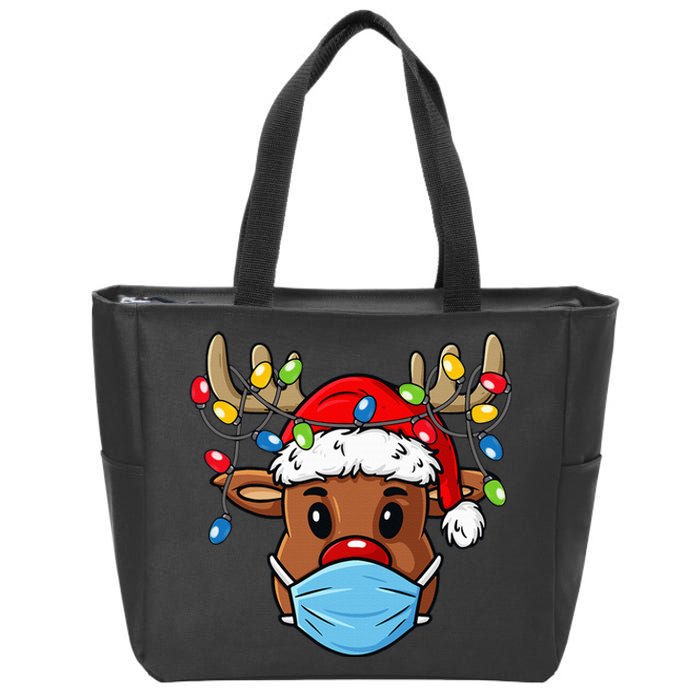 Reindeer Merry Christmas Funny Xmas Zip Tote Bag