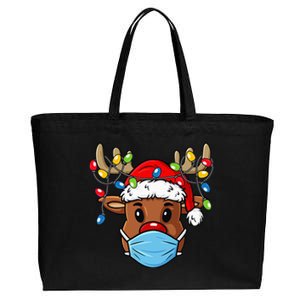 Reindeer Merry Christmas Funny Xmas Cotton Canvas Jumbo Tote