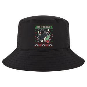 Retro Meowy Christmas I Do What I Want Funny Cat Xmas Funny Gift Cute Gift Cool Comfort Performance Bucket Hat