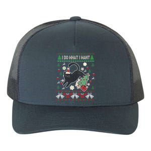 Retro Meowy Christmas I Do What I Want Funny Cat Xmas Funny Gift Cute Gift Yupoong Adult 5-Panel Trucker Hat