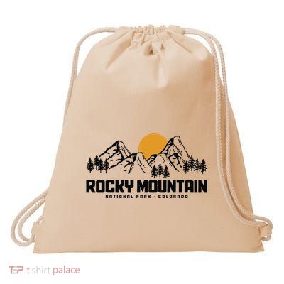 Rocky Mountains Colorado Vintage Hiking Nature National Park Drawstring Bag