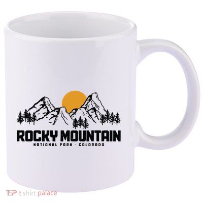 Rocky Mountains Colorado Vintage Hiking Nature National Park 11oz C Handle Ceramic Mug