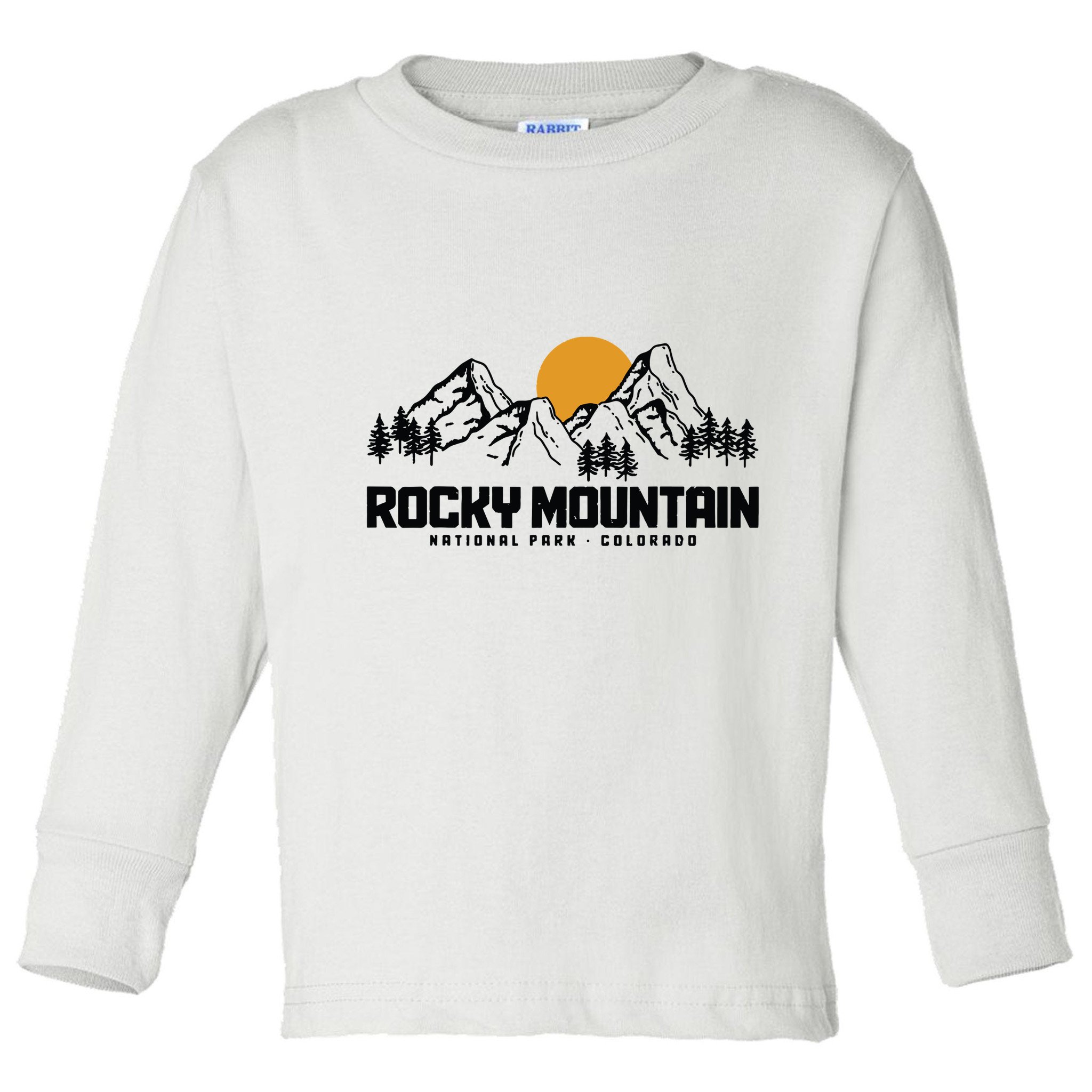Rocky Mountains Colorado Vintage Hiking Nature National Park Toddler Long Sleeve Shirt