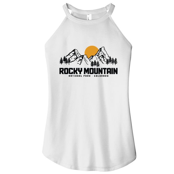Rocky Mountains Colorado Vintage Hiking Nature National Park Women's Perfect Tri Rocker Tank