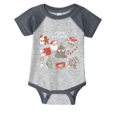 Retro Merry Christmas Vibes Retro Santa Claus Infant Baby Jersey Bodysuit