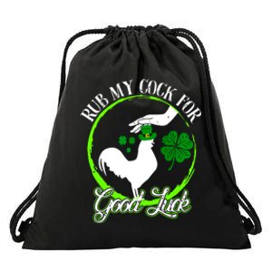 Rub My Cock For Good Luck St Patricks Day Irish Shamrock Drawstring Bag