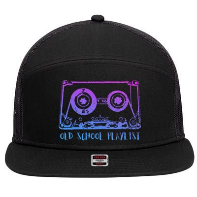 Retro Music Cassette Tape Mixtape. I Love The 80s 7 Panel Mesh Trucker Snapback Hat