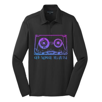 Retro Music Cassette Tape Mixtape. I Love The 80s Silk Touch Performance Long Sleeve Polo