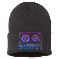 Retro Music Cassette Tape Mixtape. I Love The 80s Sustainable Knit Beanie