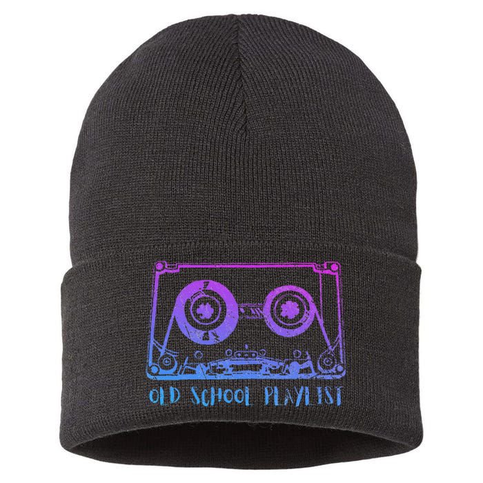 Retro Music Cassette Tape Mixtape. I Love The 80s Sustainable Knit Beanie