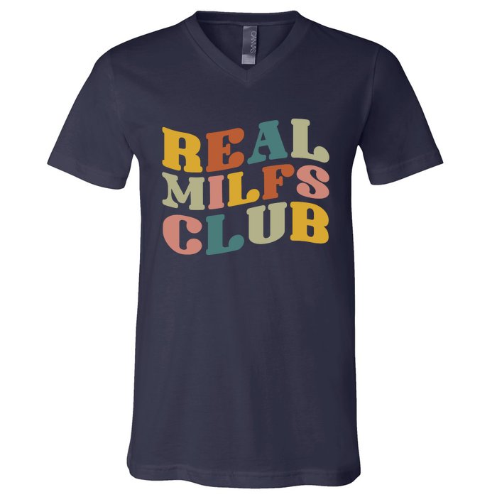 Real Milfs Club V-Neck T-Shirt