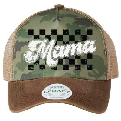 Retro Mama Checkered Vintage Mothers Day Mom Legacy Tie Dye Trucker Hat