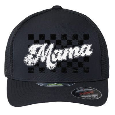 Retro Mama Checkered Vintage Mothers Day Mom Flexfit Unipanel Trucker Cap