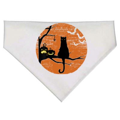 Retro Moon Cat Mom Gift USA-Made Doggie Bandana