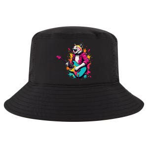 Roll Music Concert Festival Cat Playing Guitar Cool Comfort Performance Bucket Hat