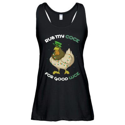 rub my cock for good luck st patrick's day chicken lover Ladies Essential Flowy Tank