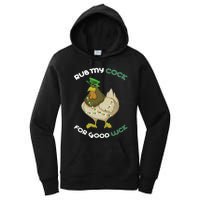 rub my cock for good luck st patrick's day chicken lover Women's Pullover Hoodie