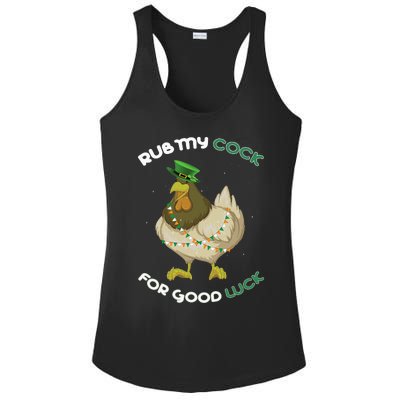 rub my cock for good luck st patrick's day chicken lover Ladies PosiCharge Competitor Racerback Tank