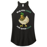 rub my cock for good luck st patrick's day chicken lover Women's Perfect Tri Rocker Tank