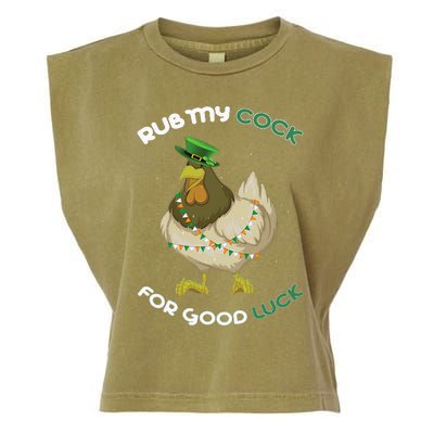 rub my cock for good luck st patrick's day chicken lover Garment-Dyed Women's Muscle Tee